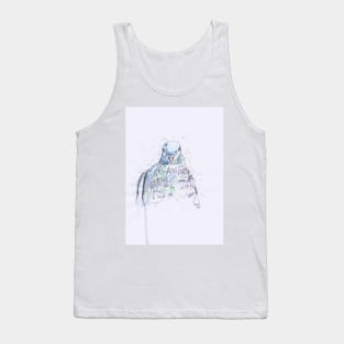 Pen and watercolour pencil pigeon drawing. Tank Top